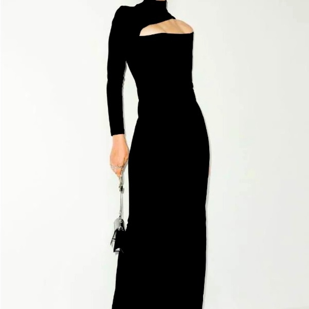 Solace London cut-out detail long black dress
